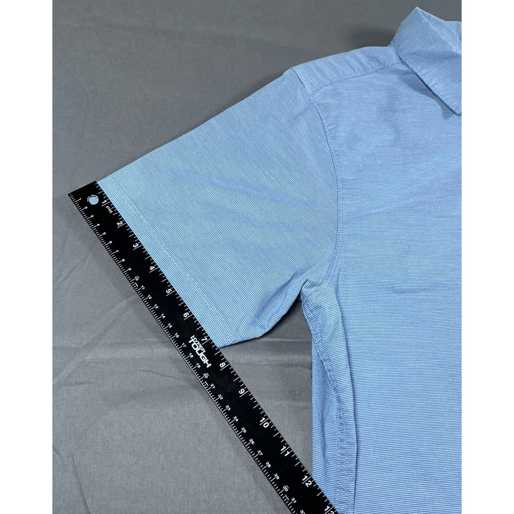 The North Face Mens Blue Micro Stripe Short Sleeve Button Down Shirt Large L - Picture 5 of 10